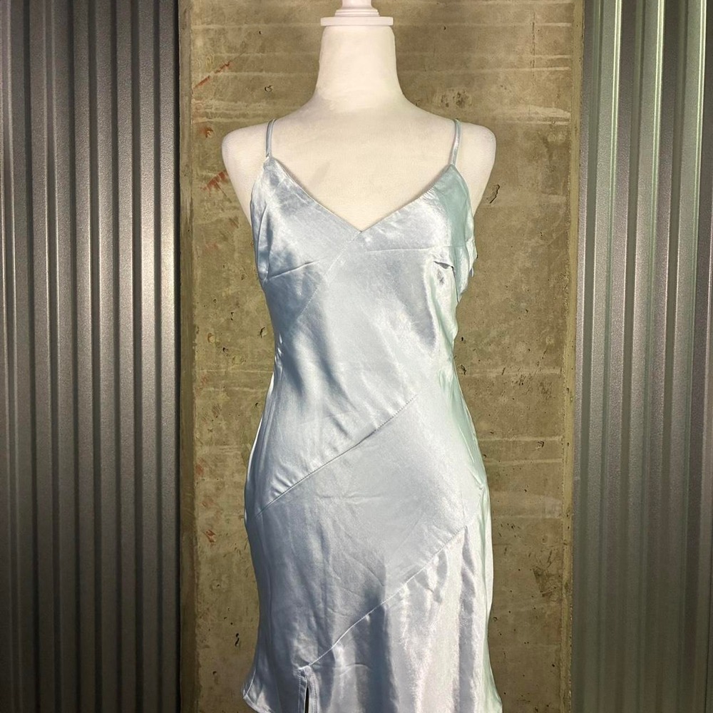 Princess Polly Baby Blue Satin Mini Dress – Size 8 (US)